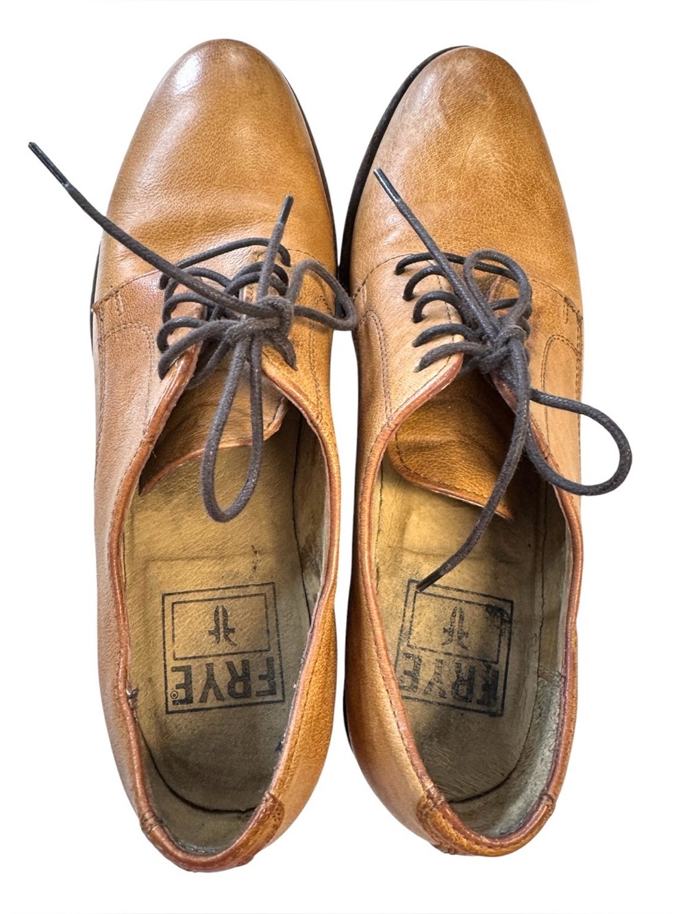 Frye Women’s Carson Lace Up Antique Tan Oxfords Size 6.5B - Picture 7 of 8